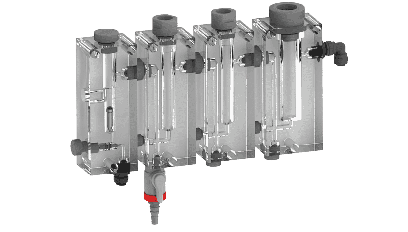 Chambre de mesure modulaire PMMA : temperature, chlore, pH, débit