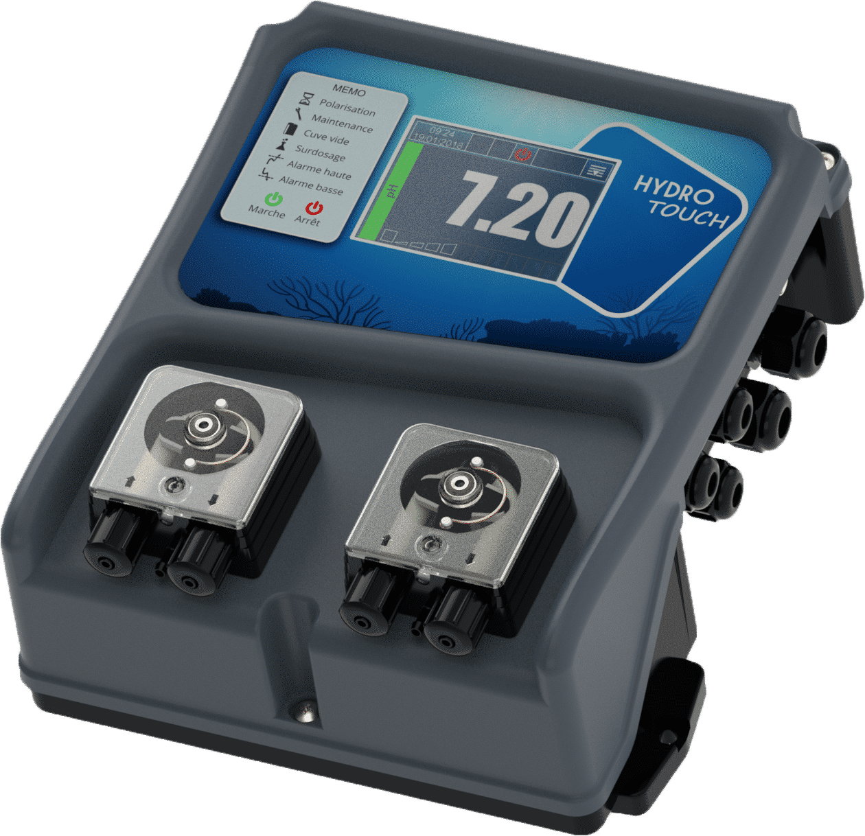 Equipement d'analyse et regulation du pH+ et pH-