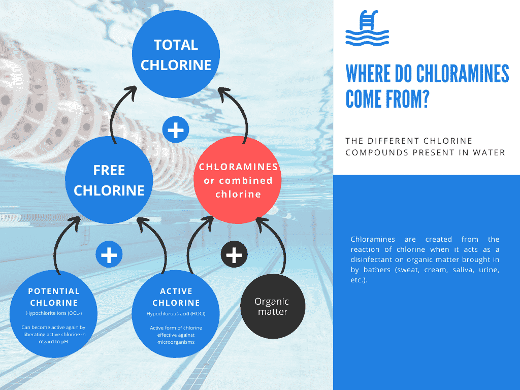 Chloramines in swimming pools