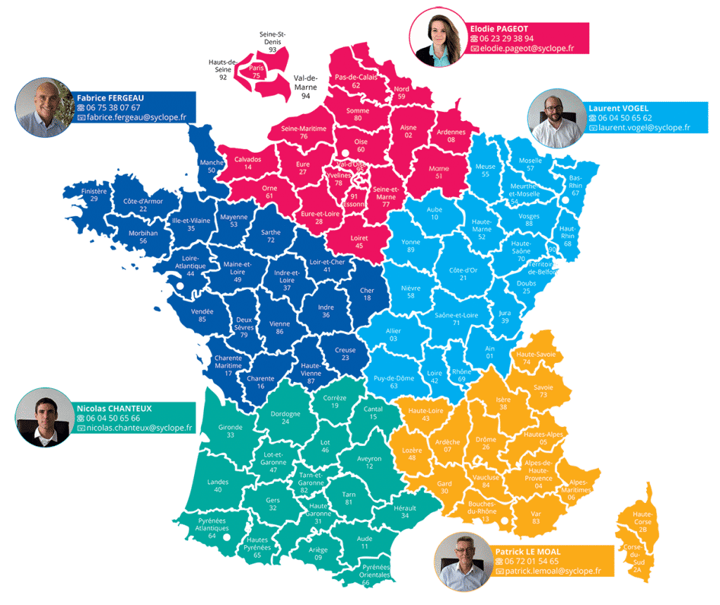 Différents secteurs commerciaux SYCLOPE
